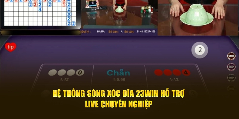 Hệ thống sòng xóc đĩa 23win hỗ trợ live chuyên nghiệp 
